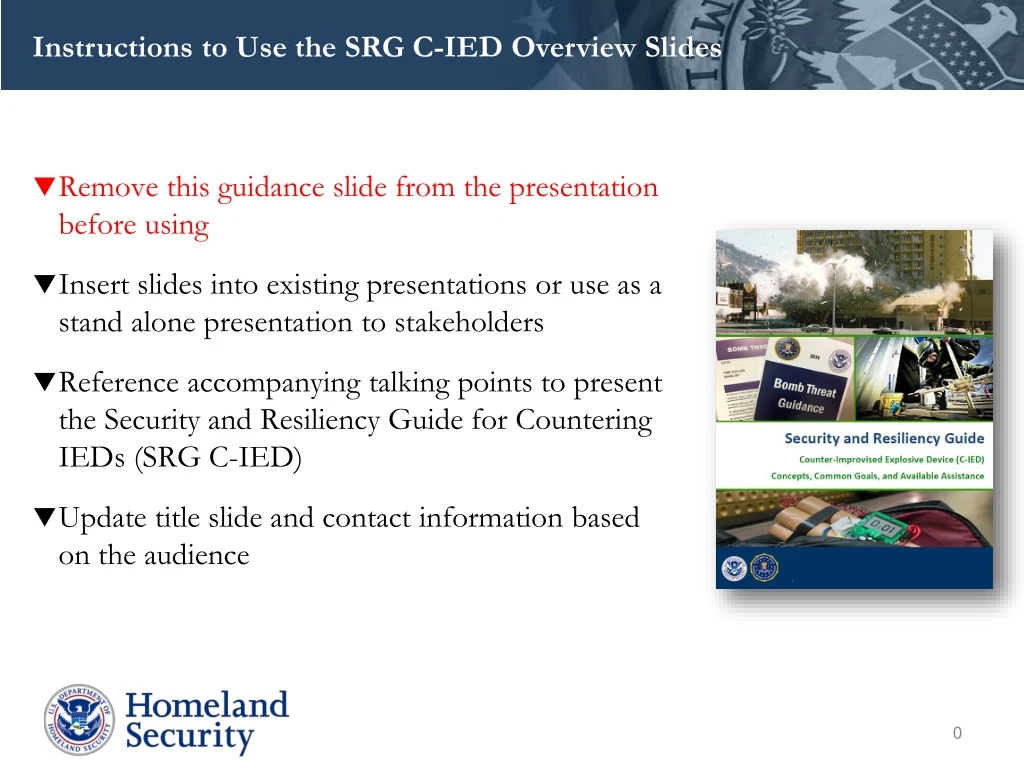 instructions to use the srg c ied overview slides