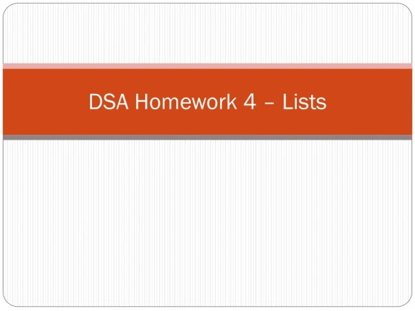 DSA Homework 4 – Lists