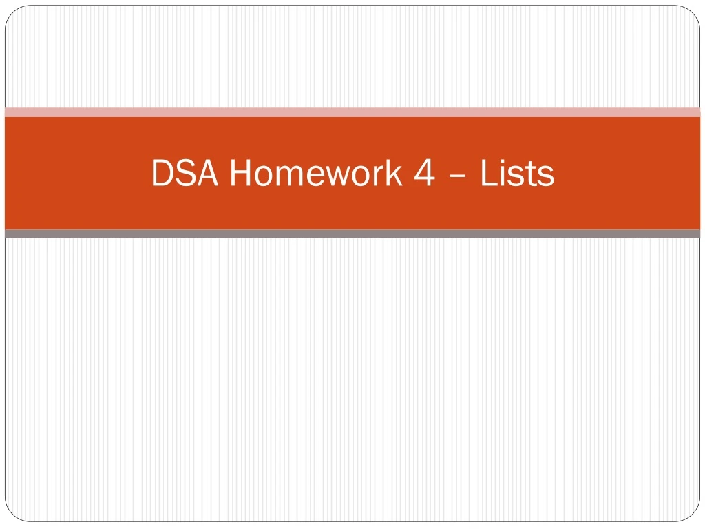 dsa homework 4 lists