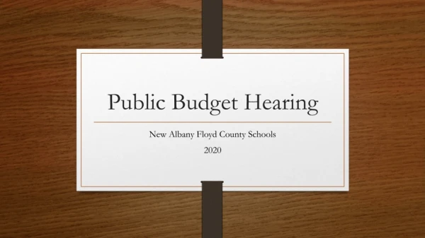 Public Budget Hearing