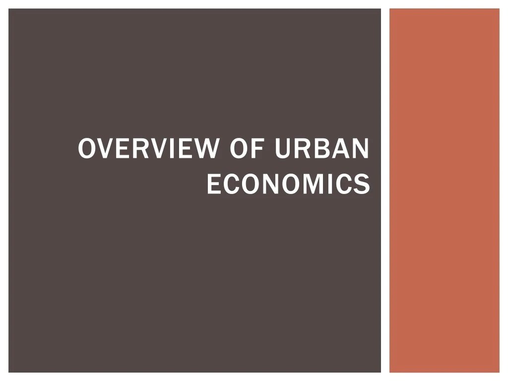 overview of urban economics