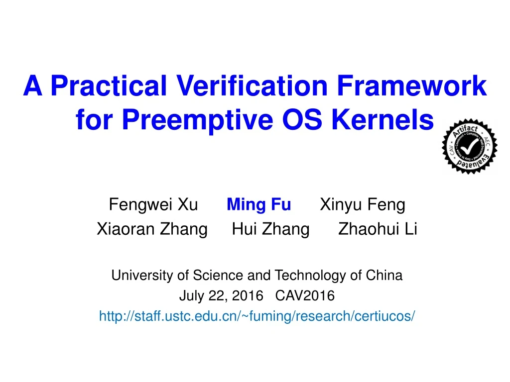 a practical verification framework for preemptive os kernels