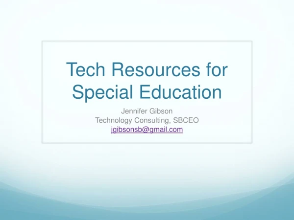 Tech Resources for Special Education