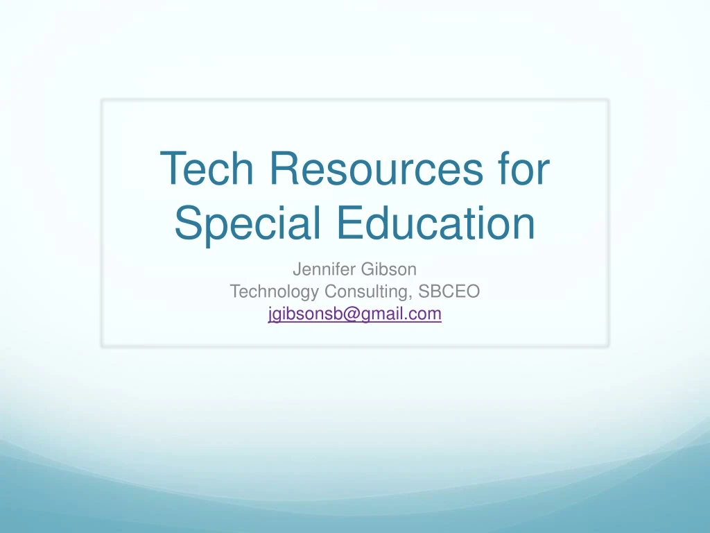 tech resources for special education