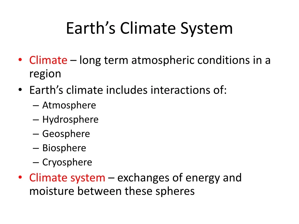 earth s climate system