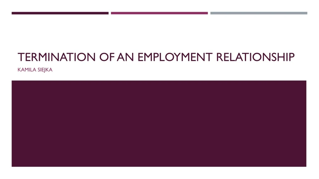 termination of an employment relationship