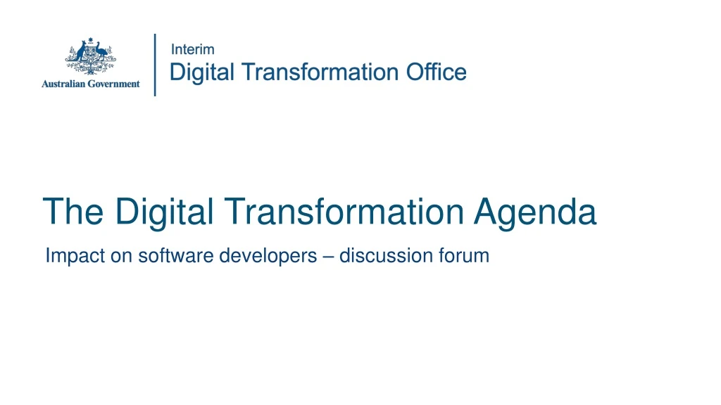 the digital transformation agenda