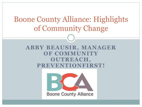 Boone County Alliance: Highlights of Community Change