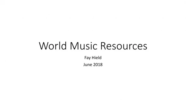 World Music Resources
