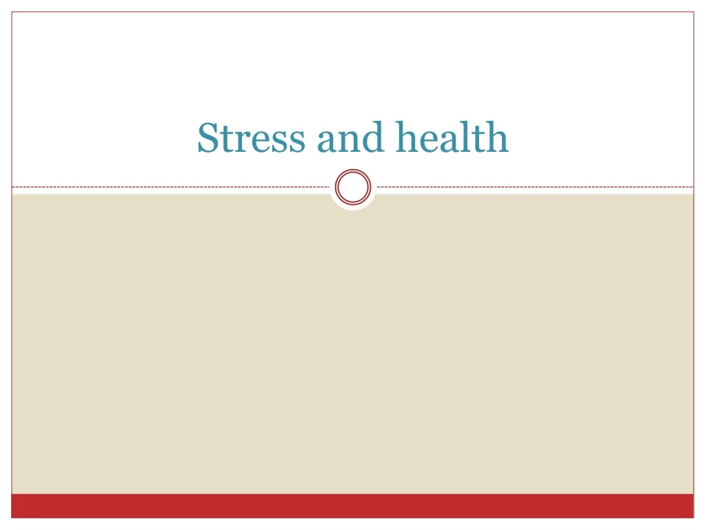 stress and health