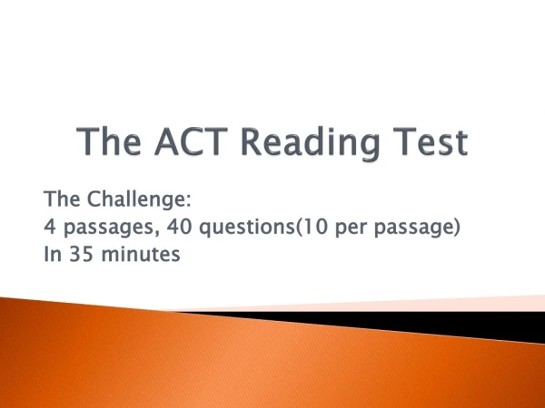 The ACT Reading Test