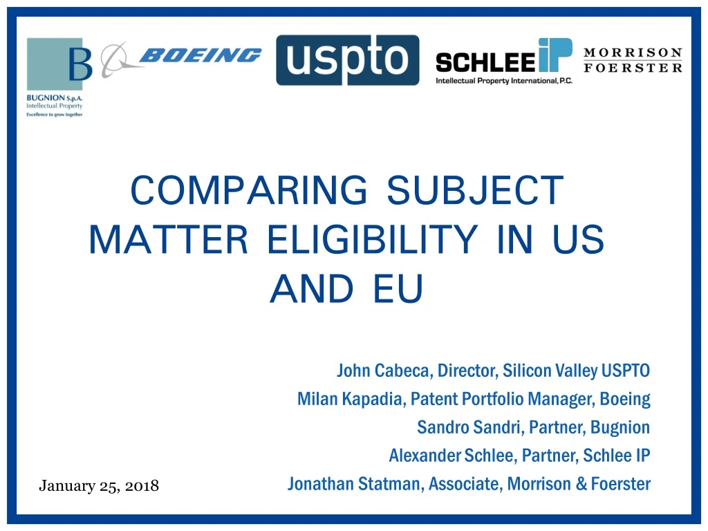 comparing subject matter eligibility in us and eu