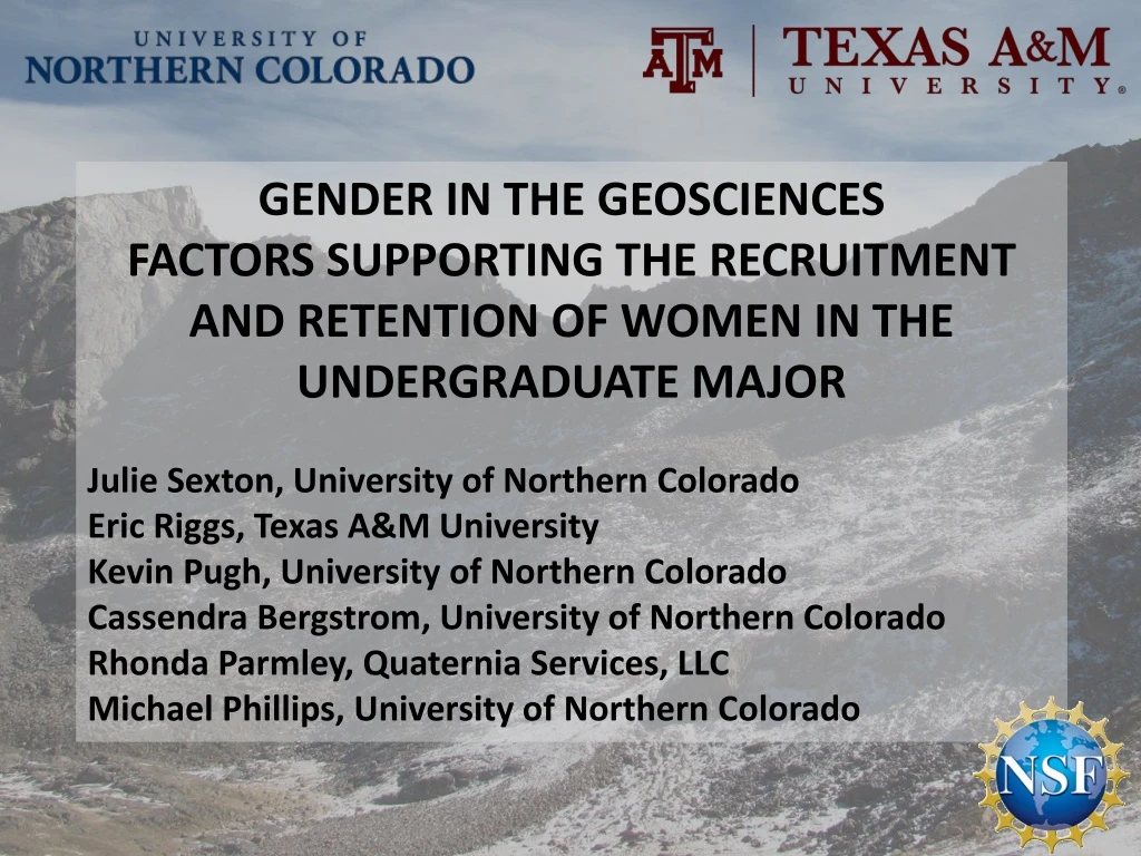 gender in the geosciences factors supporting