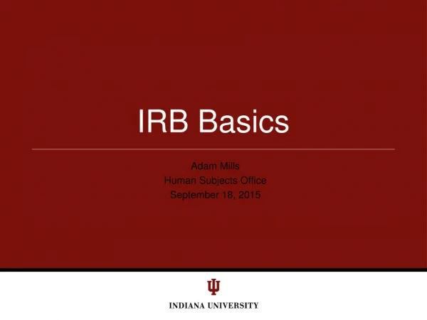 IRB Basics