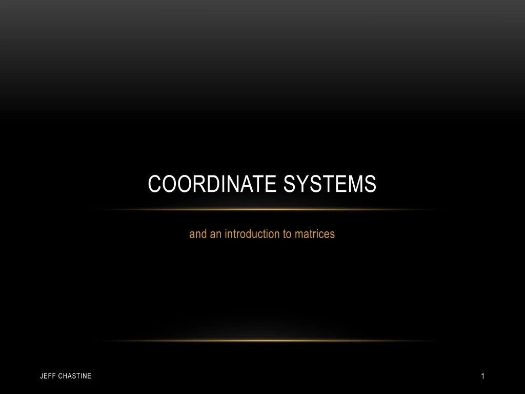 coordinate systems