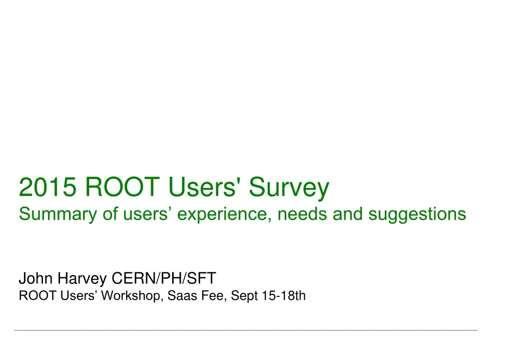 2015 root users survey summary of users