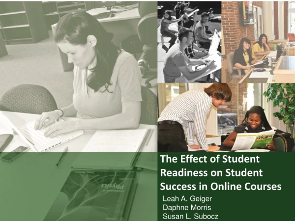 The Effect of Student Readiness on Student Success in Online Courses