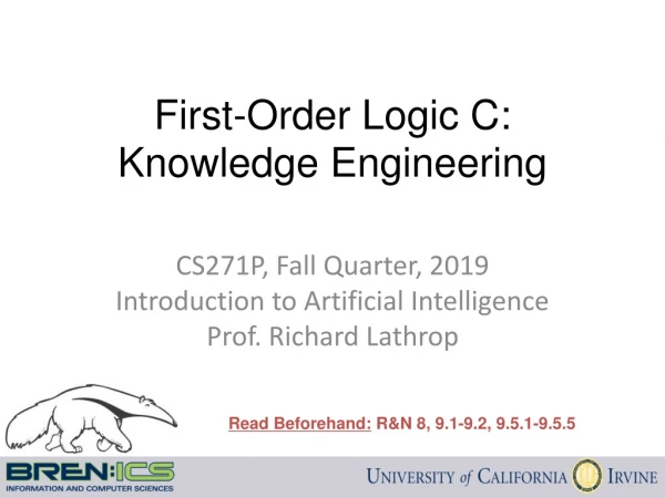 First-Order Logic C: Knowledge Engineering
