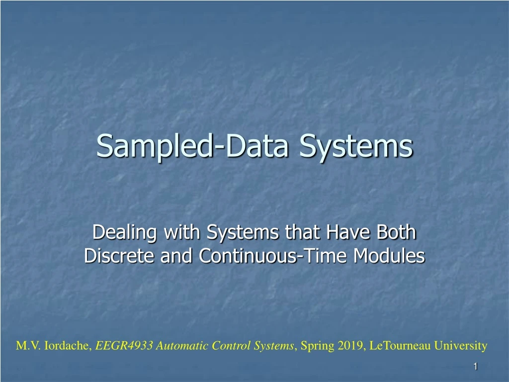 sampled data systems