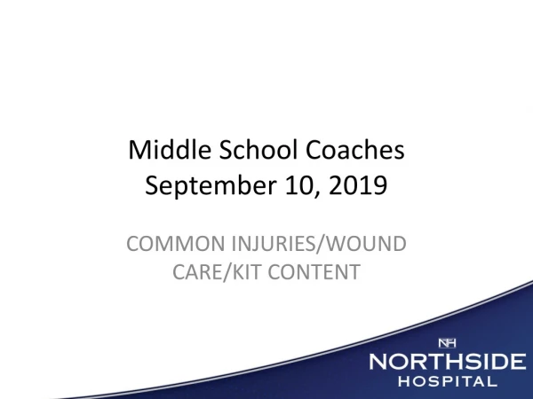 Middle School Coaches September 10, 2019