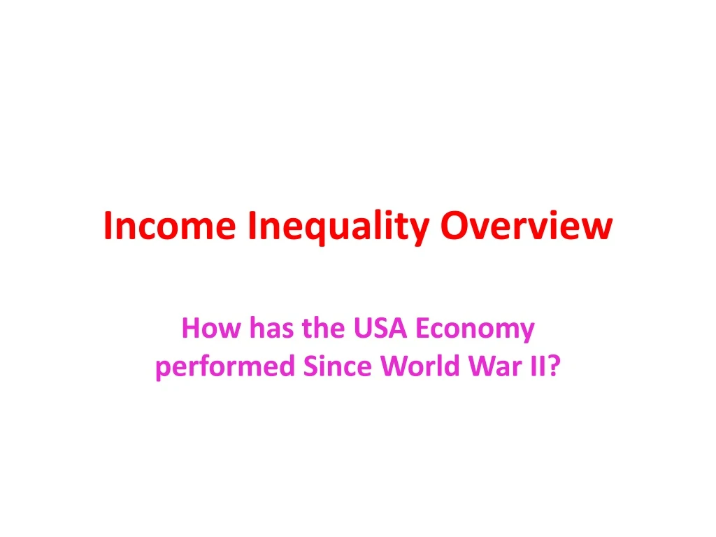 income inequality overview