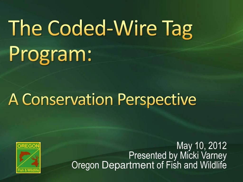 the coded wire tag program a conservation perspective