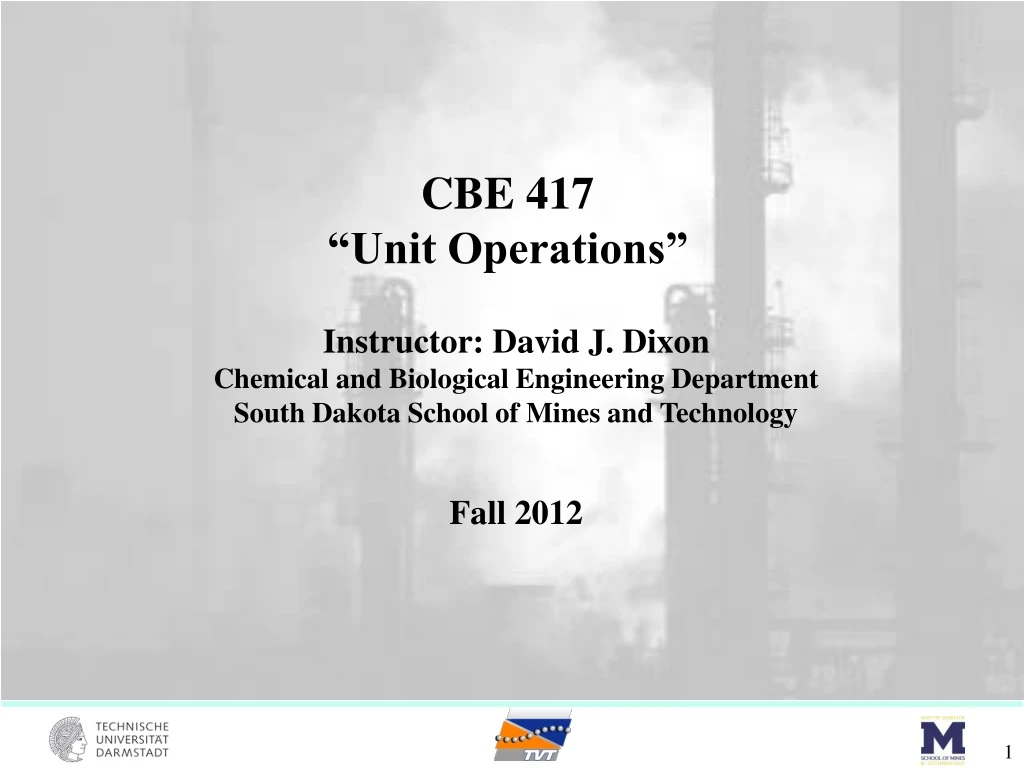 cbe 417 unit operations