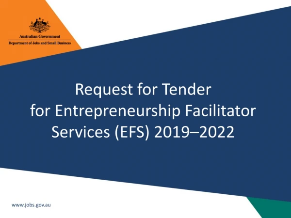 Request for Tender for Entrepreneurship Facilitator Services (EFS) 2019–2022