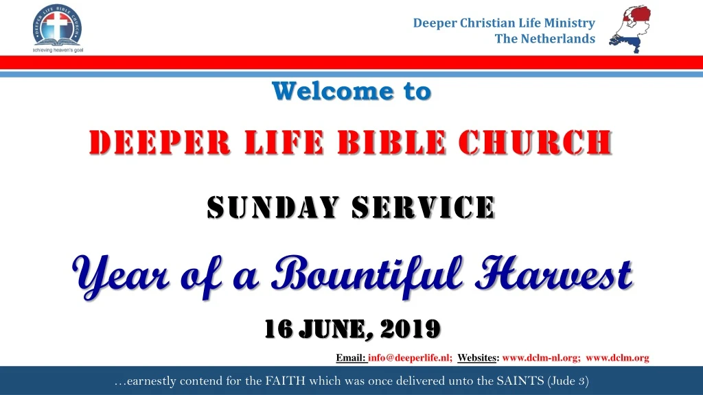 welcome to deeper life bible church sunday