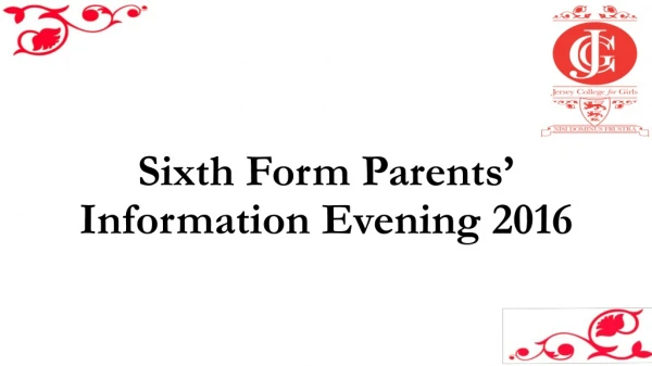 Sixth Form Parents’ Information Evening 2016