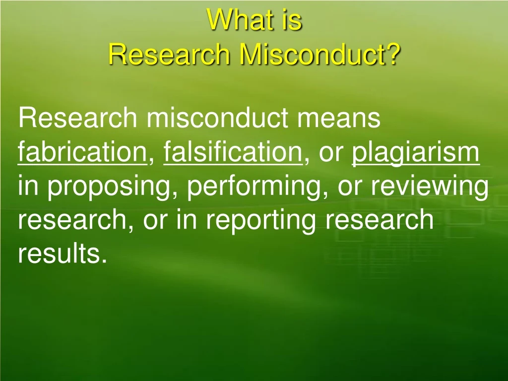 what is research misconduct
