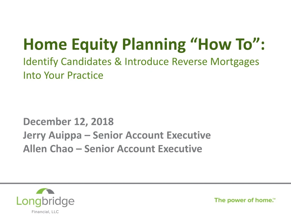 home equity planning how to identify candidates