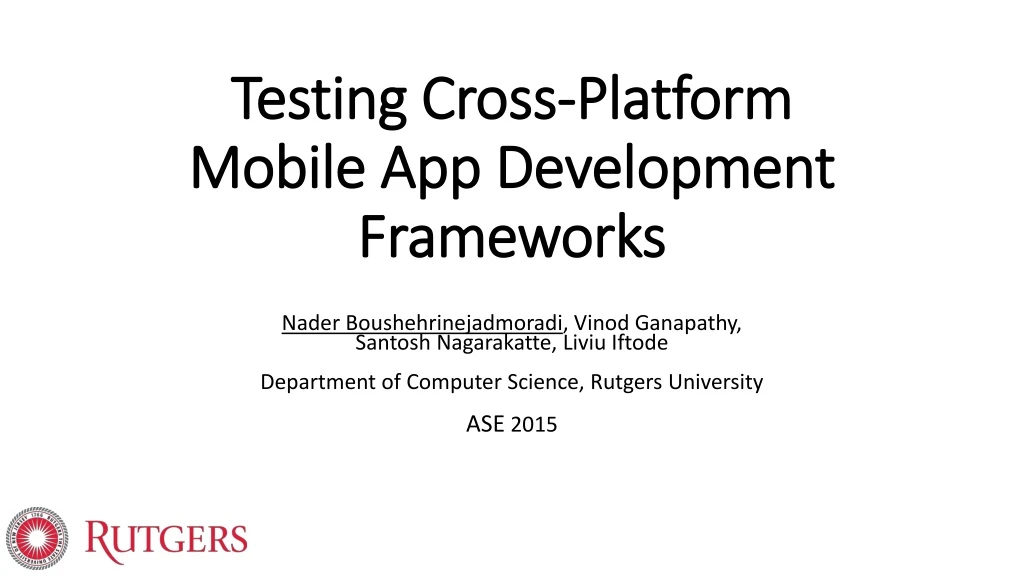 testing cross platform mobile app development frameworks