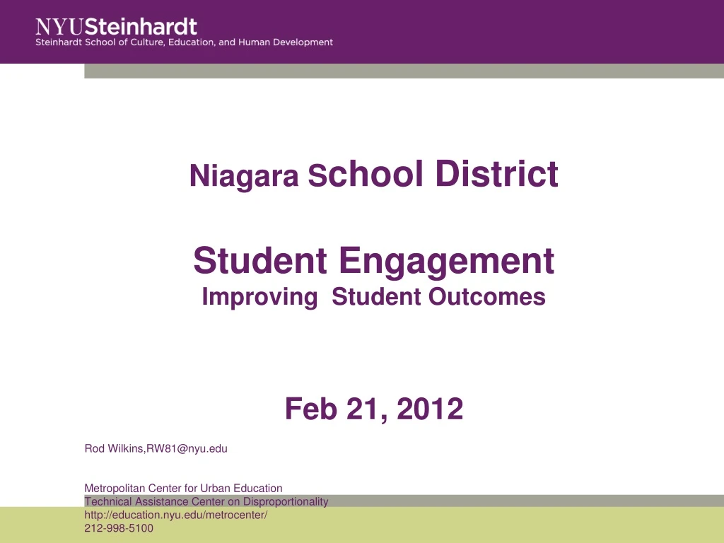 niagara s chool district student engagement improving student outcomes feb 21 2012