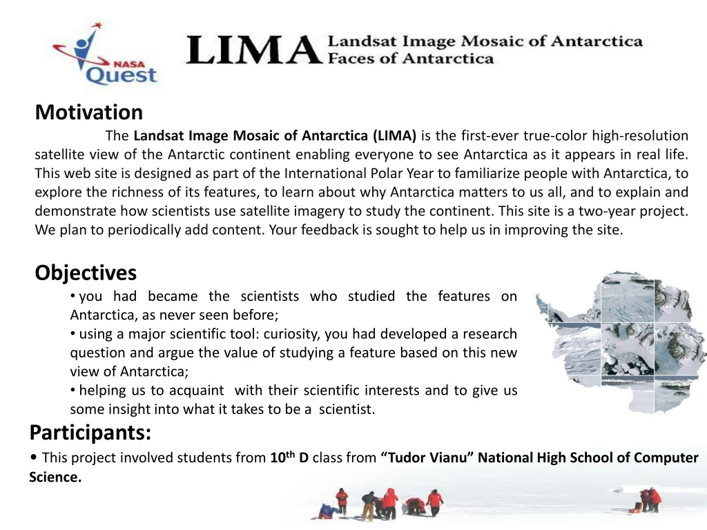 motivation the landsat image mosaic of antarctica