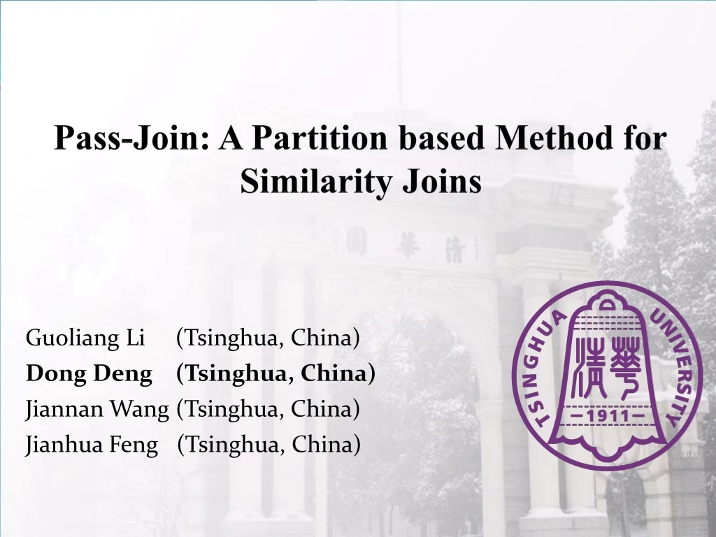 pass join a partition based method for similarity joins