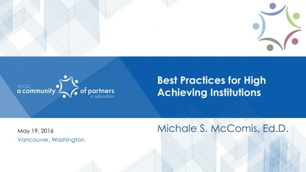 Best Practices for High Achieving Institutions