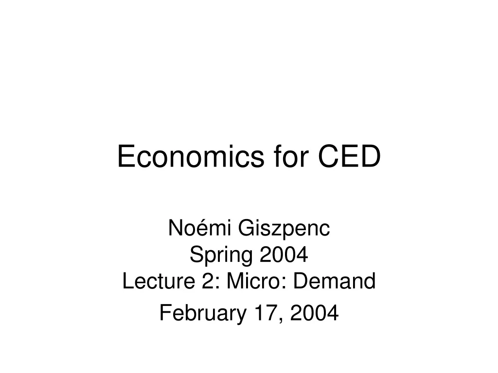 economics for ced