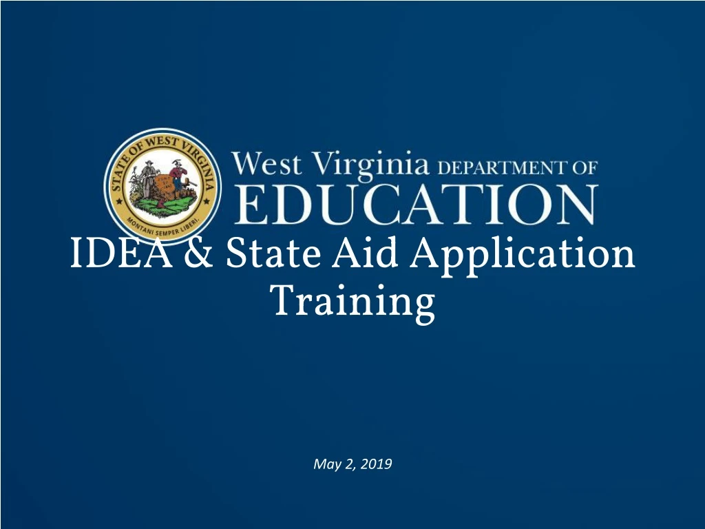 idea state aid application training