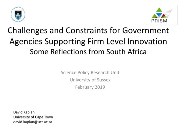 Science Policy Research Unit University of Sussex February 2019 David Kaplan