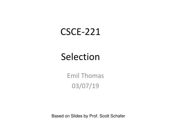 CSCE-221 Selection