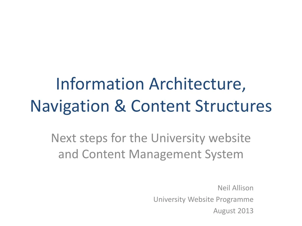 information architecture navigation content structures