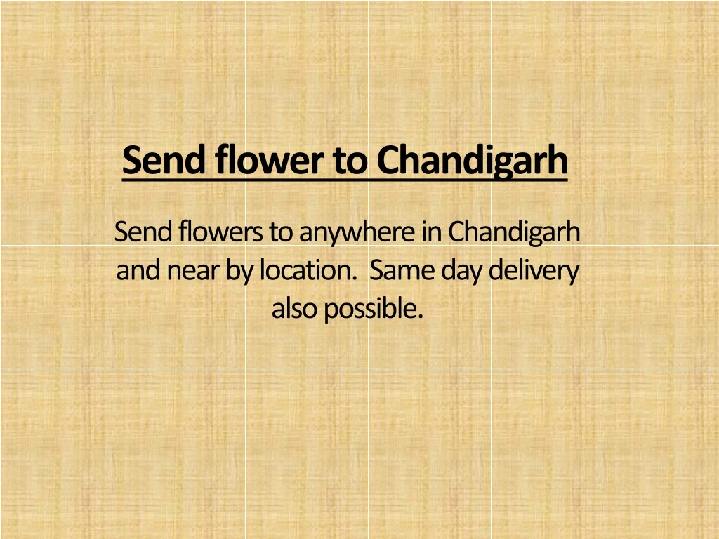 send flower to chandigarh