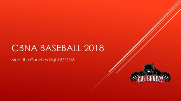 CBNA Baseball 2018