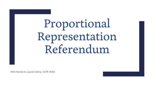 Proportional Representation Referendum