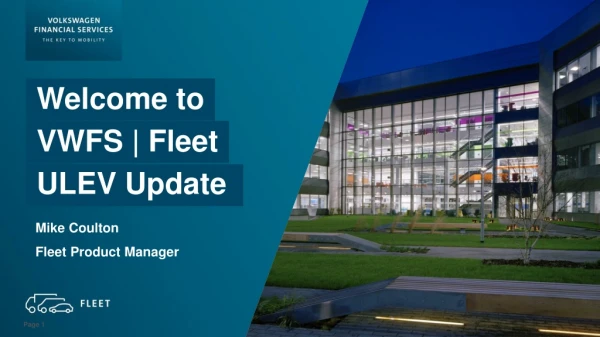 Welcome to VWFS | Fleet ULEV Update