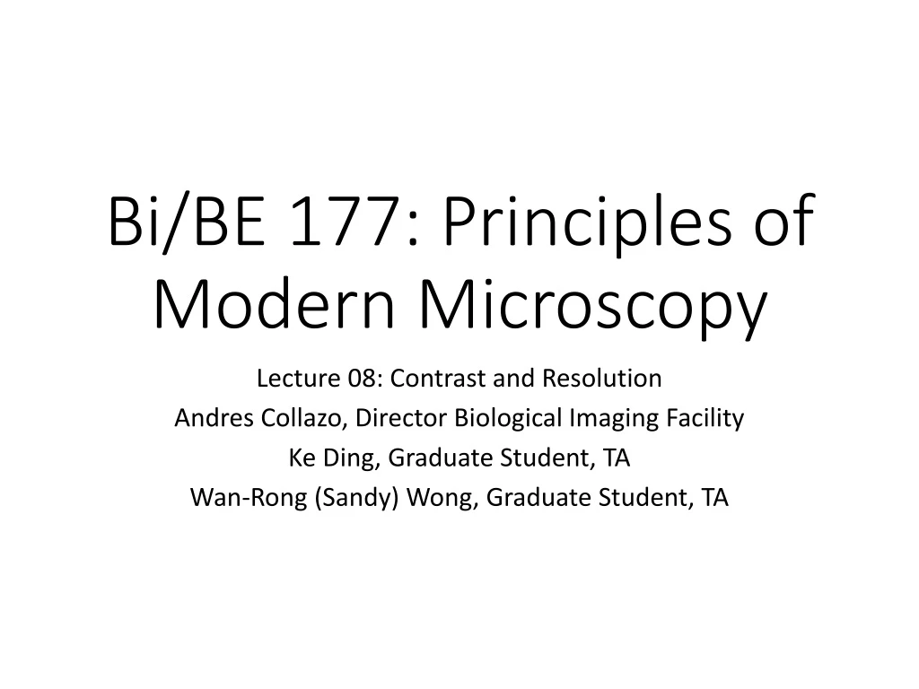 bi be 177 principles of modern microscopy