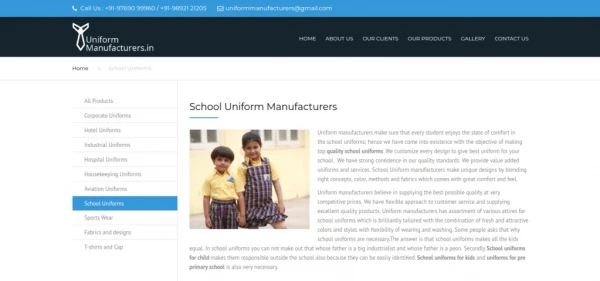 School Uniform Suppliers - Uniform Manufacturers