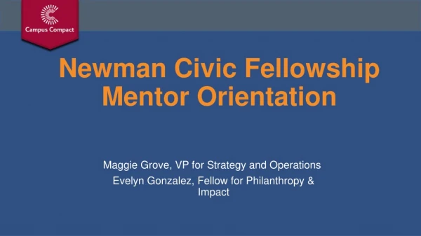 Newman Civic Fellowship Mentor Orientation