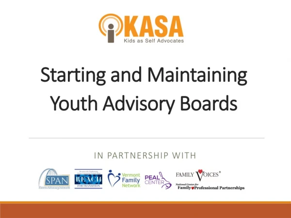 Starting and Maintaining Youth Advisory Boards